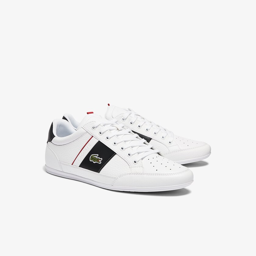 Men's Lacoste White / Dark Grey Sneakers Chaymon Leather and Synthetic MF3-50785Y9