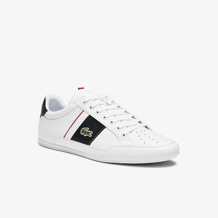 Men's Lacoste White / Dark Grey Sneakers Chaymon Leather and Synthetic MF3-50785Y9