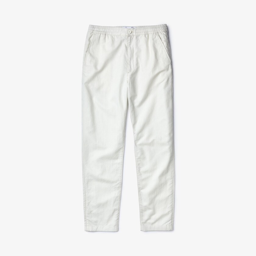 Men's Lacoste White / Dark Grey Chinos Fine Striped Cotton- Linen CJ6-88548U8