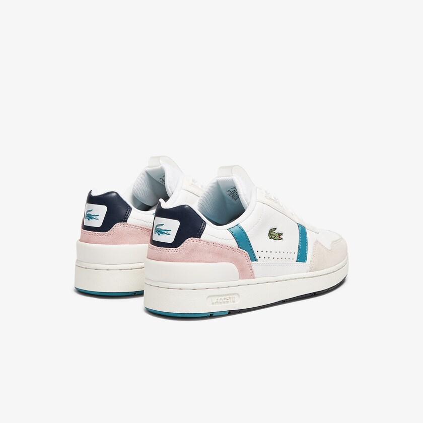 Women's Lacoste White / Dark Turquoise Sneakers T-Clip Leather and Synthetic FR3-22662F7
