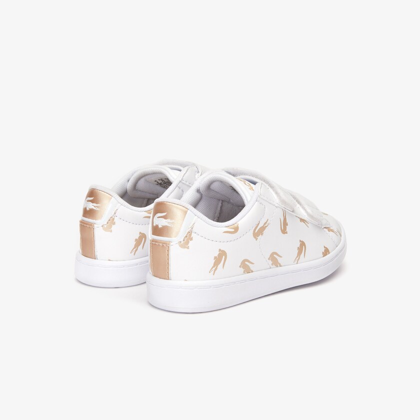 Kids' Lacoste White / Gold Sneakers Carnaby Evo Synthetic with Multi-Croc Prints YH2-53195Q8