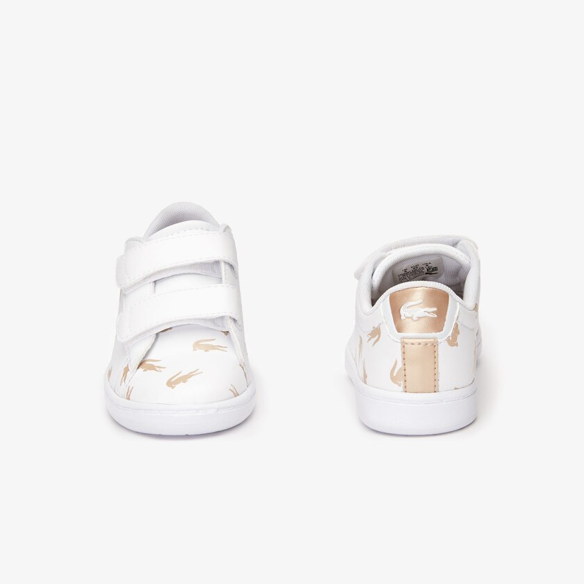 Kids' Lacoste White / Gold Sneakers Carnaby Evo Synthetic with Multi-Croc Prints YH2-53195Q8