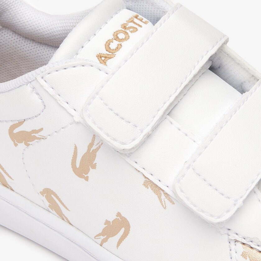 Kids' Lacoste White / Gold Sneakers Carnaby Evo Synthetic with Multi-Croc Prints YH2-53195Q8
