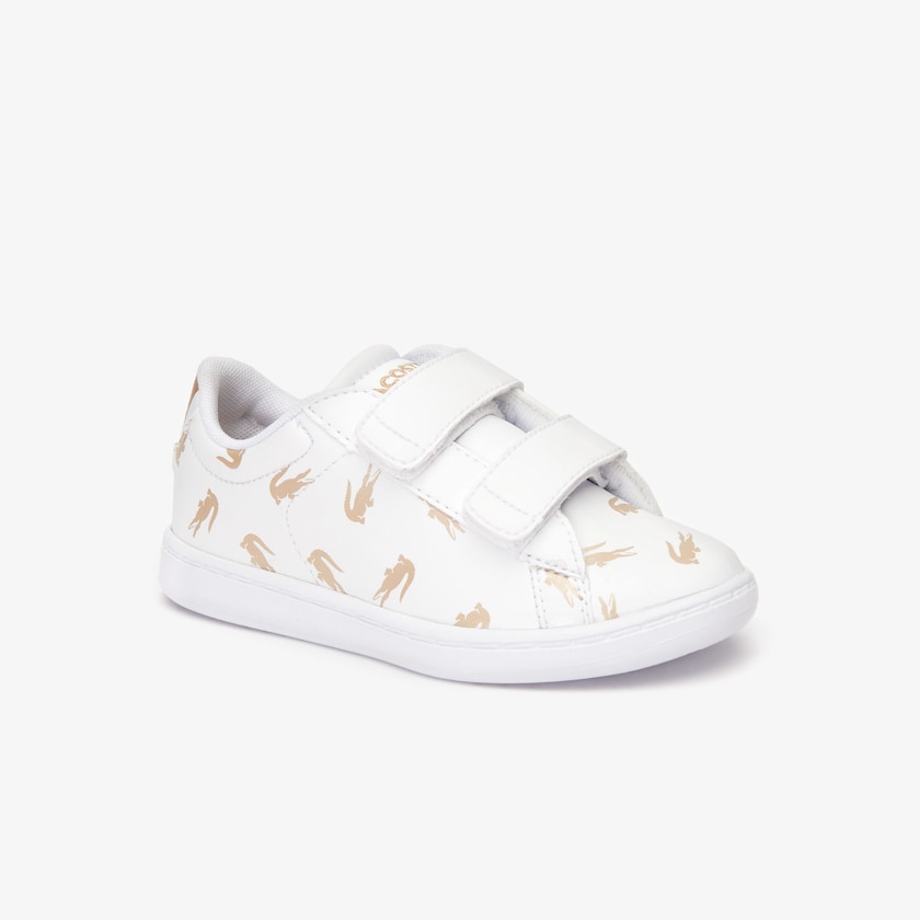 Kids' Lacoste White / Gold Sneakers Carnaby Evo Synthetic with Multi-Croc Prints YH2-53195Q8