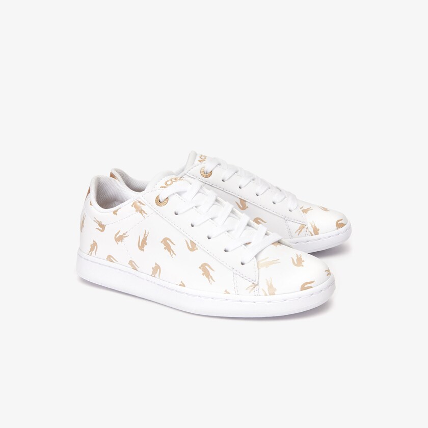 Kids' Lacoste White / Gold Sneakers Carnaby Metallic Crocodile Sneaker CA8-54085S6