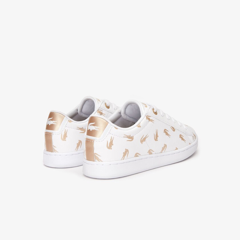 Kids' Lacoste White / Gold Sneakers Carnaby Metallic Crocodile Sneaker CA8-54085S6