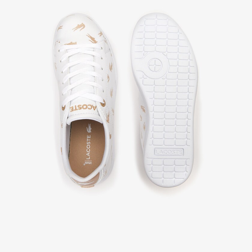 Kids' Lacoste White / Gold Sneakers Carnaby Metallic Crocodile Sneaker CA8-54085S6