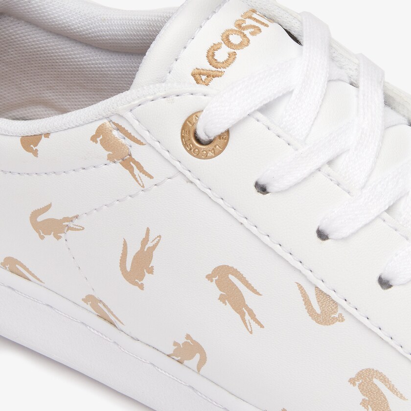 Kids' Lacoste White / Gold Sneakers Carnaby Metallic Crocodile Sneaker CA8-54085S6