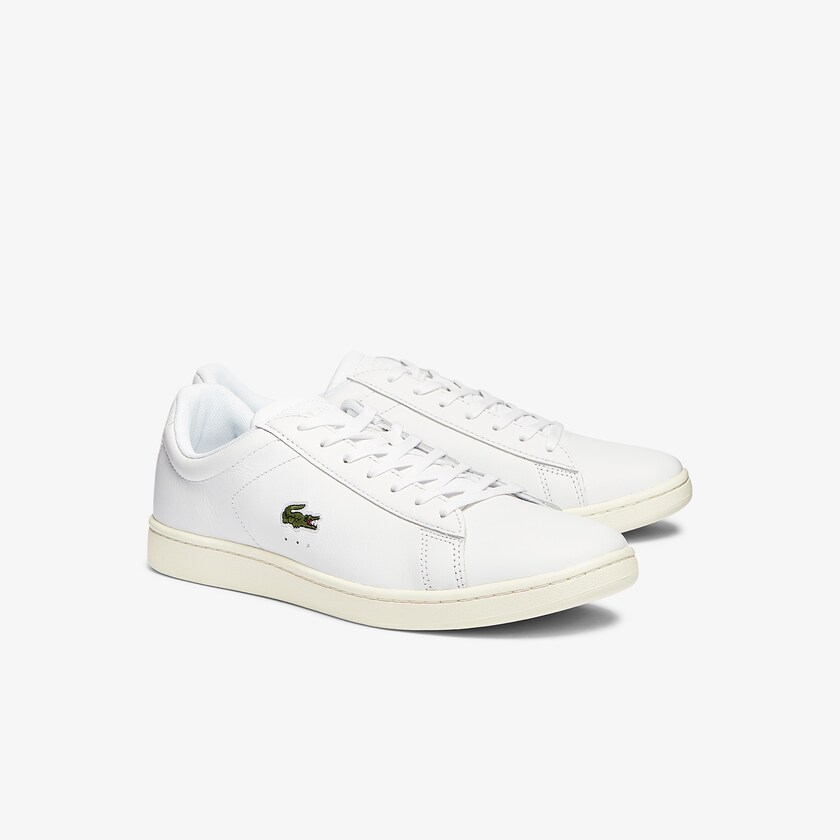 Men's Lacoste White / Grey Sneakers Carnaby Evo Leather Accent EC6-88558M3