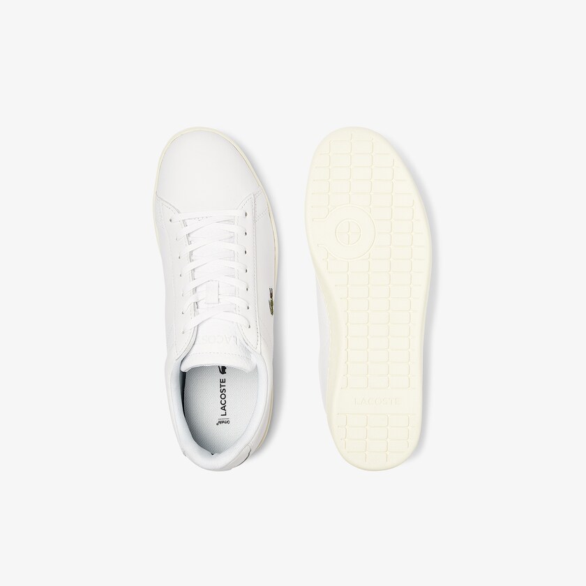 Men's Lacoste White / Grey Sneakers Carnaby Evo Leather Accent EC6-88558M3