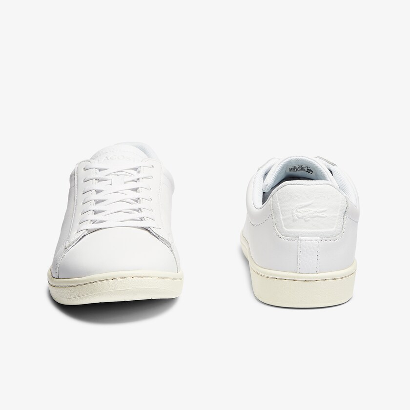 Men's Lacoste White / Grey Sneakers Carnaby Evo Leather Accent EC6-88558M3