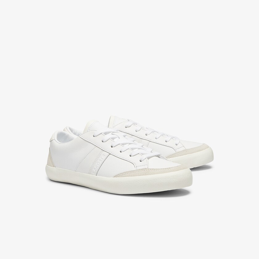 Women's Lacoste White / Grey Sneakers Coupole Leather Textured OU9-39543F7