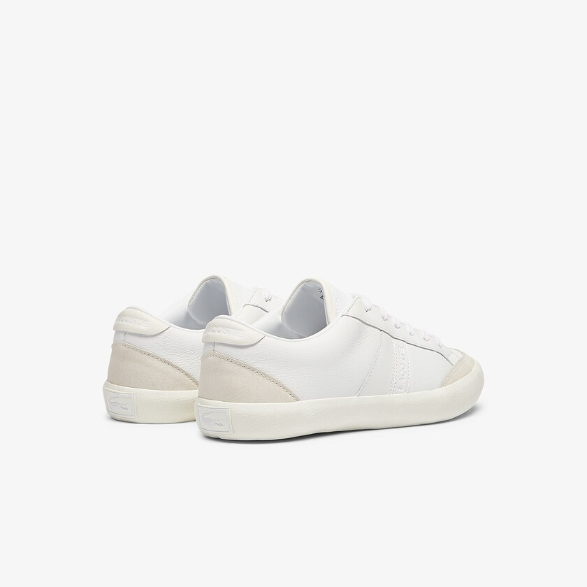 Women's Lacoste White / Grey Sneakers Coupole Leather Textured OU9-39543F7