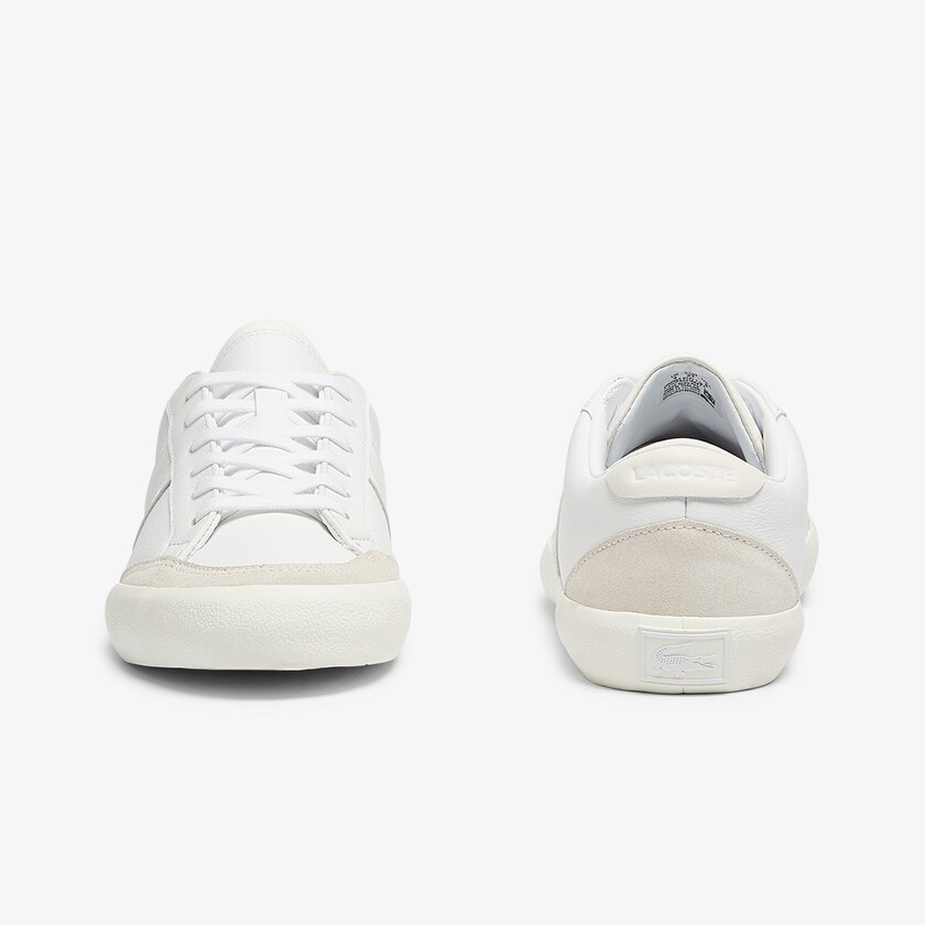 Women's Lacoste White / Grey Sneakers Coupole Leather Textured OU9-39543F7