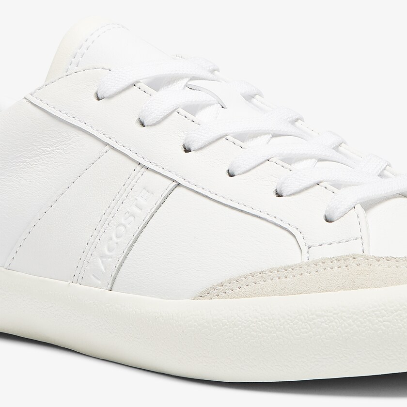Women's Lacoste White / Grey Sneakers Coupole Leather Textured OU9-39543F7