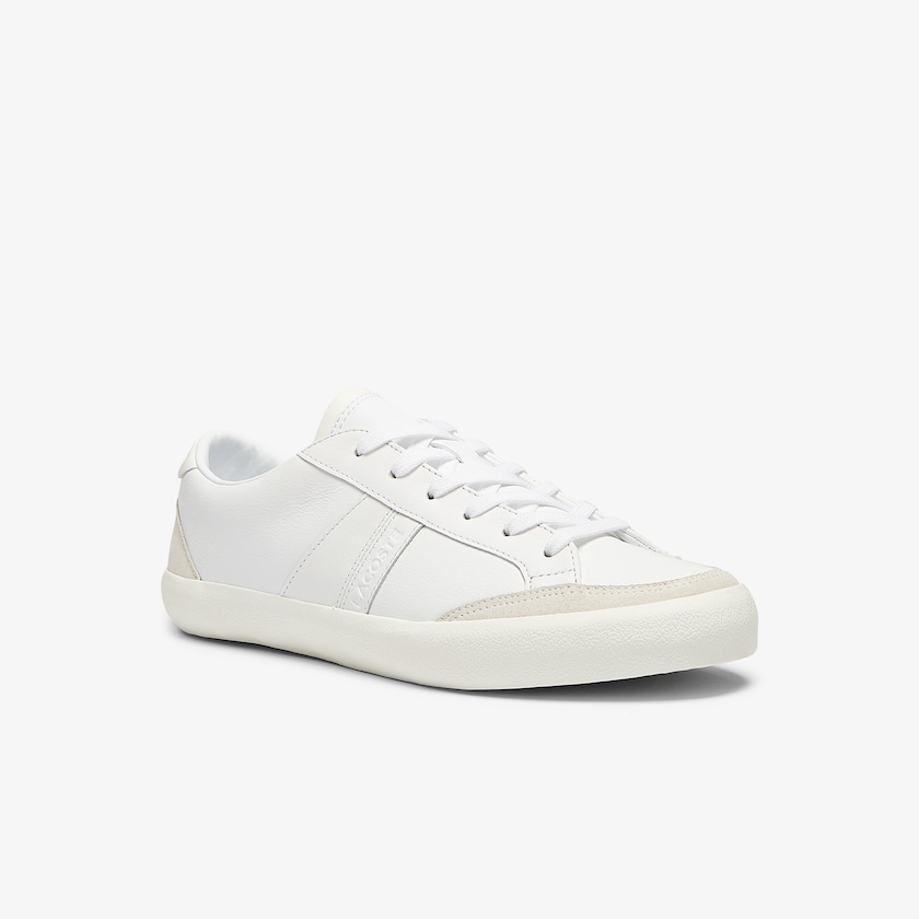 Women's Lacoste White / Grey Sneakers Coupole Leather Textured OU9-39543F7