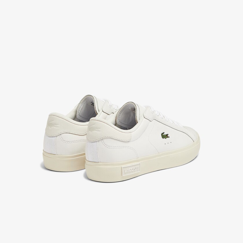 Women's Lacoste White / Grey Sneakers Powercourt Leather Popped Heal OA8-78977V0