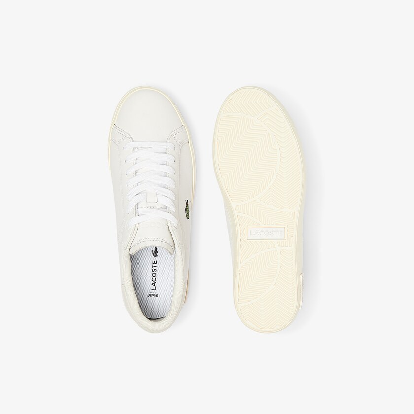 Women's Lacoste White / Grey Sneakers Powercourt Leather Popped Heal OA8-78977V0