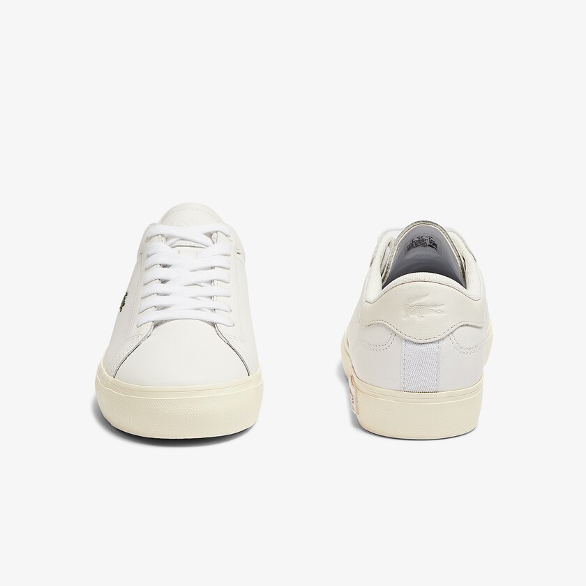 Women's Lacoste White / Grey Sneakers Powercourt Leather Popped Heal OA8-78977V0