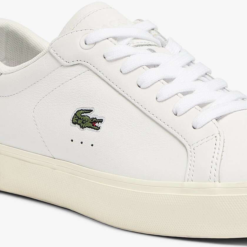Women's Lacoste White / Grey Sneakers Powercourt Leather Popped Heal OA8-78977V0