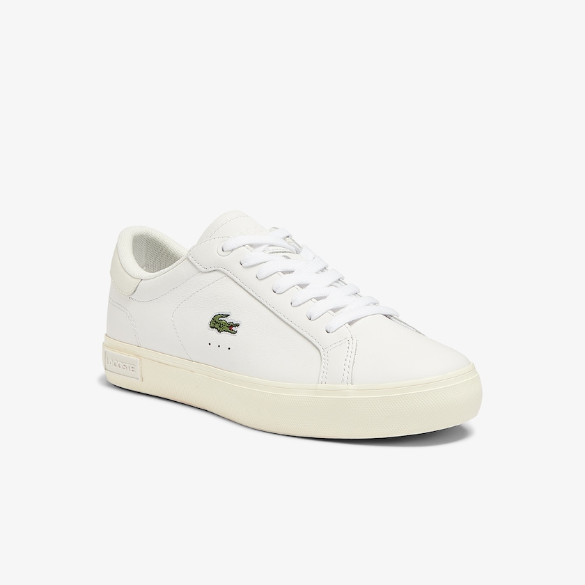 Women's Lacoste White / Grey Sneakers Powercourt Leather Popped Heal OA8-78977V0