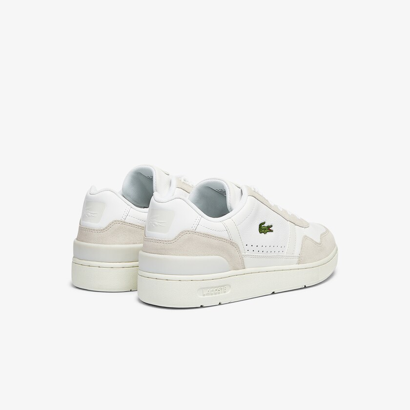 Men's Lacoste White / Grey Sneakers T-Clip Leather and Suede TP5-75057N6