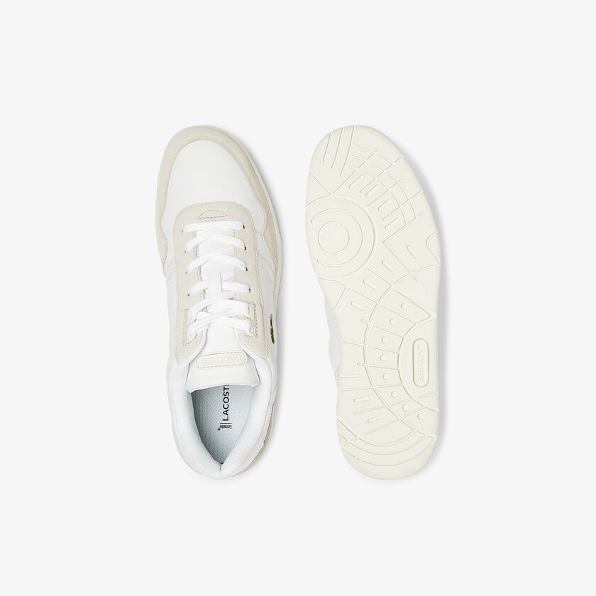 Men's Lacoste White / Grey Sneakers T-Clip Leather and Suede TP5-75057N6