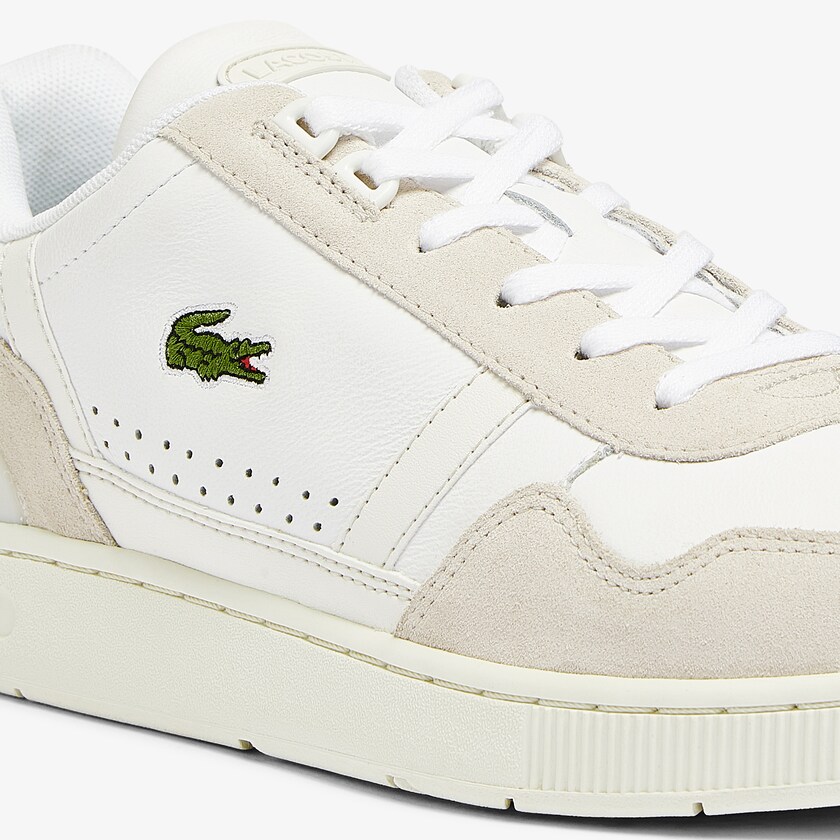 Men's Lacoste White / Grey Sneakers T-Clip Leather and Suede TP5-75057N6