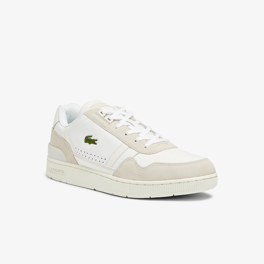 Men's Lacoste White / Grey Sneakers T-Clip Leather and Suede TP5-75057N6