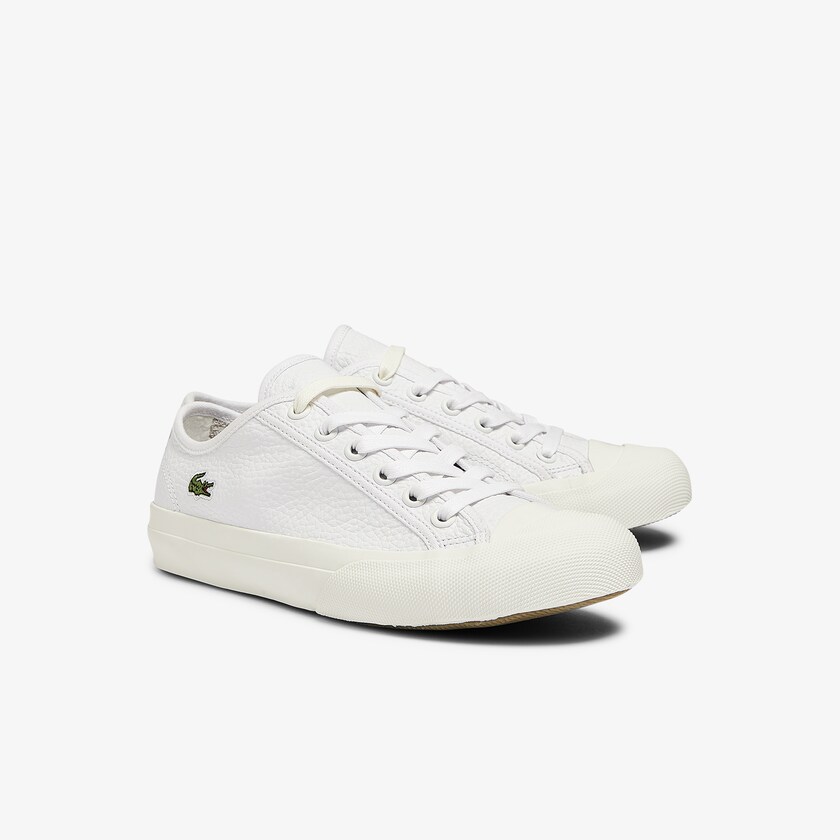 Women's Lacoste White / Grey Plimsolls Topskill Leather PE6-06130G6