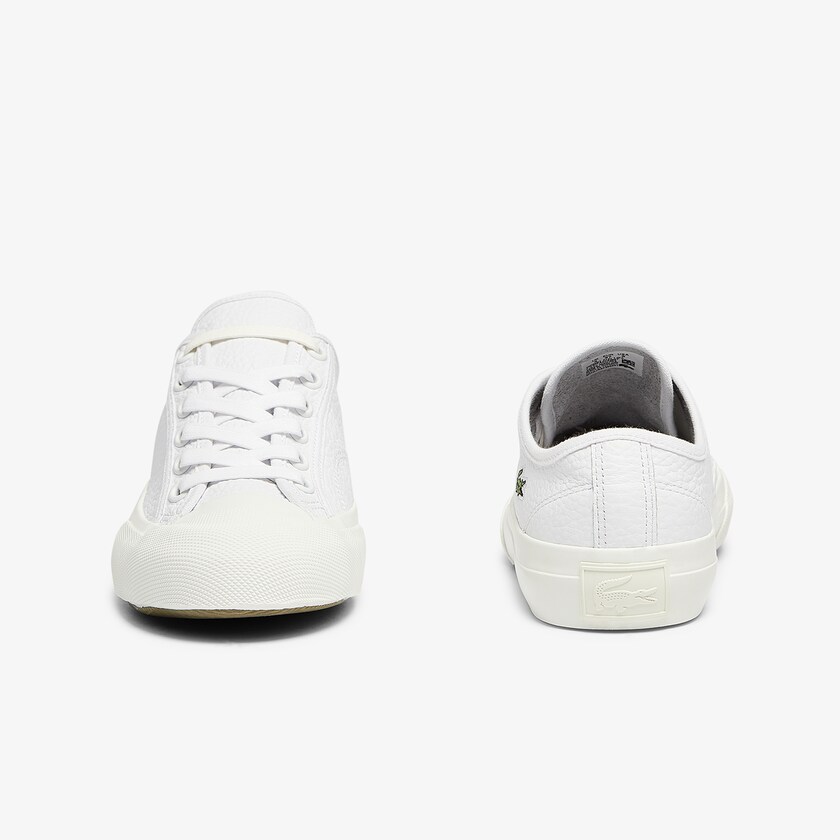 Women's Lacoste White / Grey Plimsolls Topskill Leather PE6-06130G6