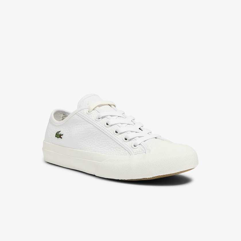 Women's Lacoste White / Grey Plimsolls Topskill Leather PE6-06130G6