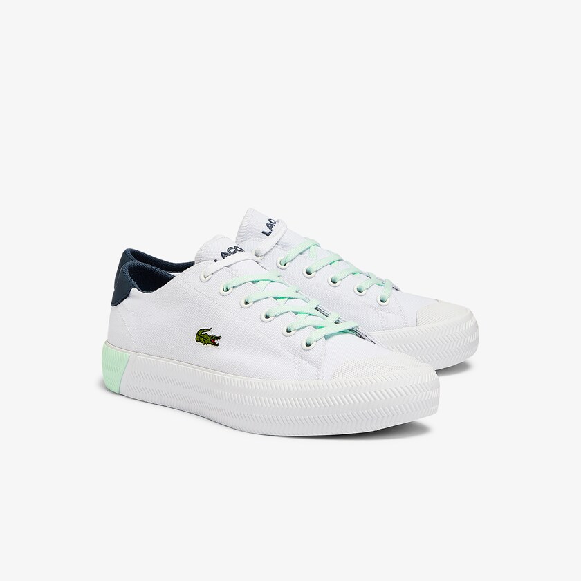 Women's Lacoste White / Light Blue Sneakers Gripshot Canvas and Leather TV9-10791U3
