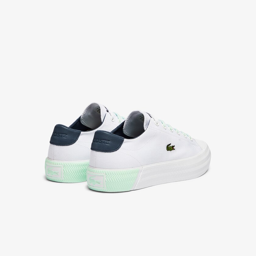 Women's Lacoste White / Light Blue Sneakers Gripshot Canvas and Leather TV9-10791U3
