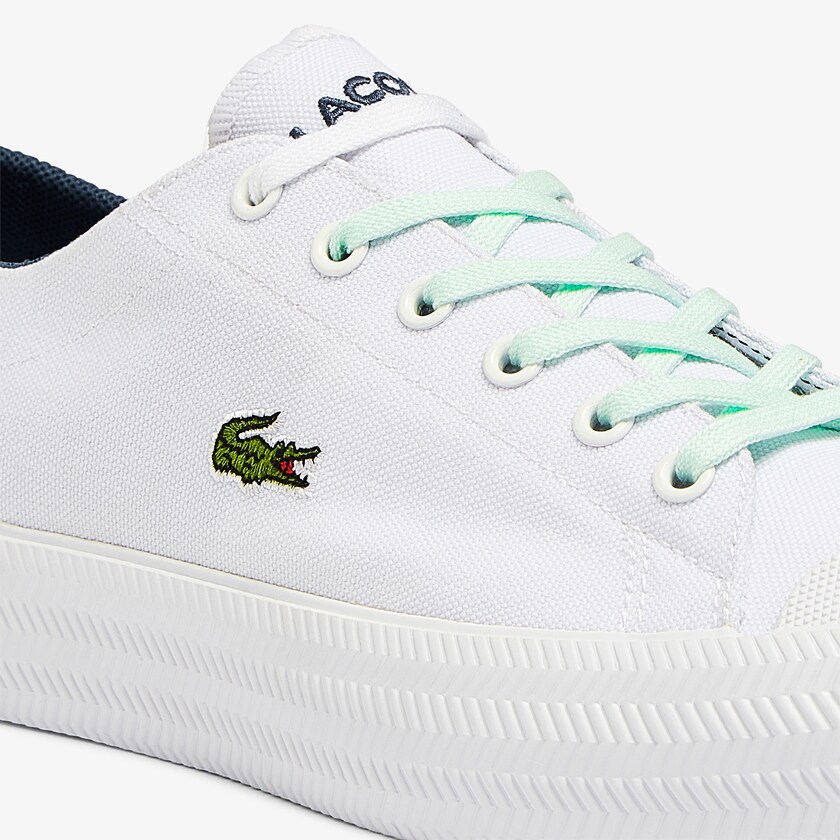 Women's Lacoste White / Light Blue Sneakers Gripshot Canvas and Leather TV9-10791U3