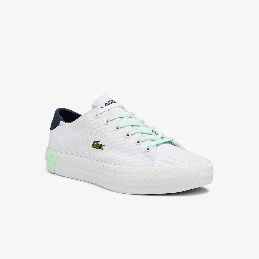 Women's Lacoste White / Light Blue Sneakers Gripshot Canvas and Leather TV9-10791U3