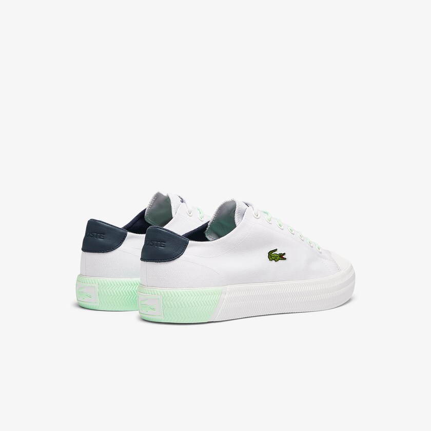 Men's Lacoste White / Light Green Plimsolls Gripshot Canvas and Leather CU3-76347L2