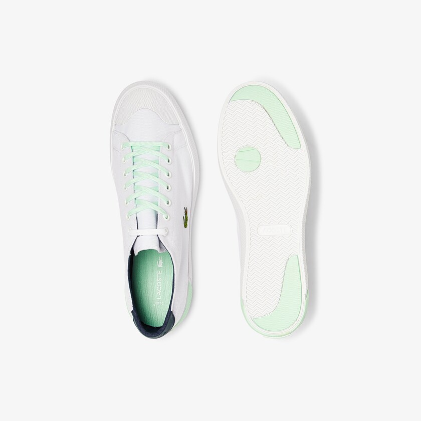 Men's Lacoste White / Light Green Plimsolls Gripshot Canvas and Leather CU3-76347L2