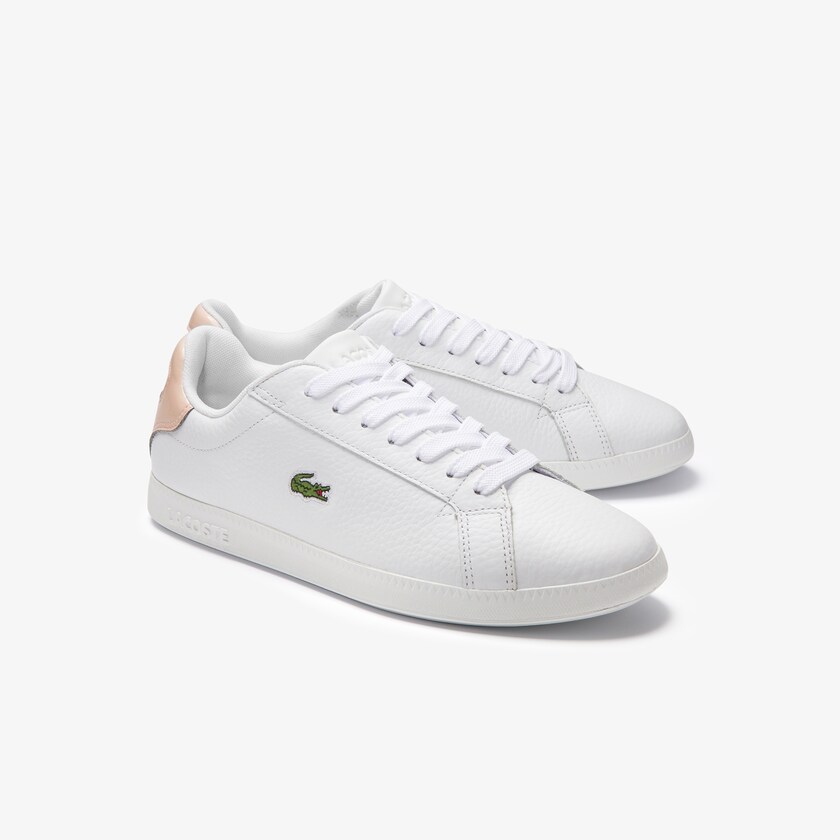 Women's Lacoste White / Light Orange Sneakers Graduate Leather BK9-25562A2