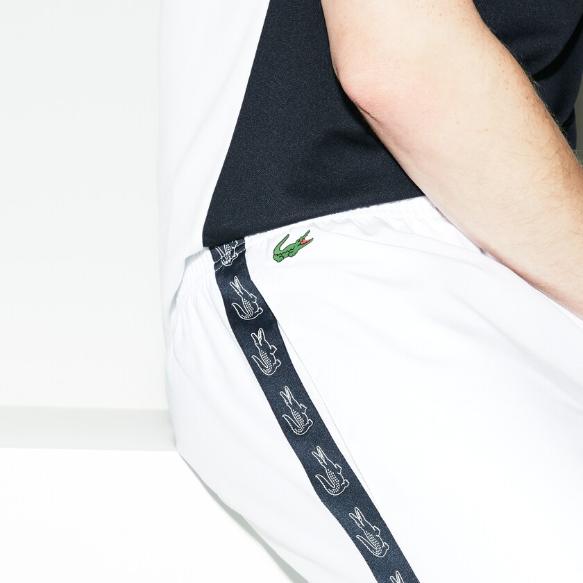 Men's Lacoste White / Navy Blue Sweatpants SPORT Band Tennis VV0-48654R0