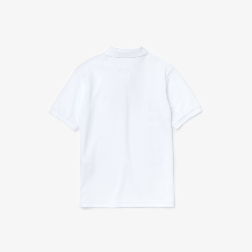 Kids' Lacoste White / Navy Blue Polo Shirts SPORT Branded Breathable Piqué NM9-46384D5