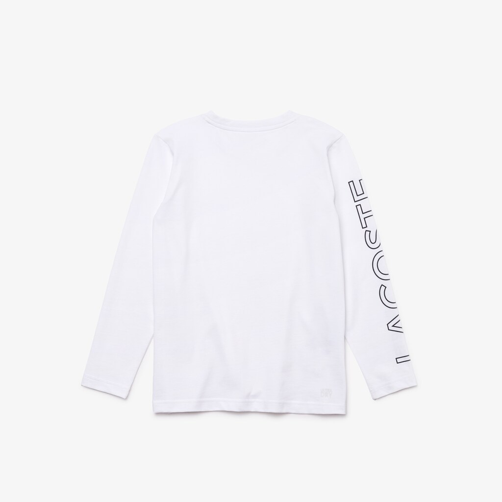Kids' Lacoste White / Navy Blue T Shirts SPORT Breathable Cotton JK9-90199N5