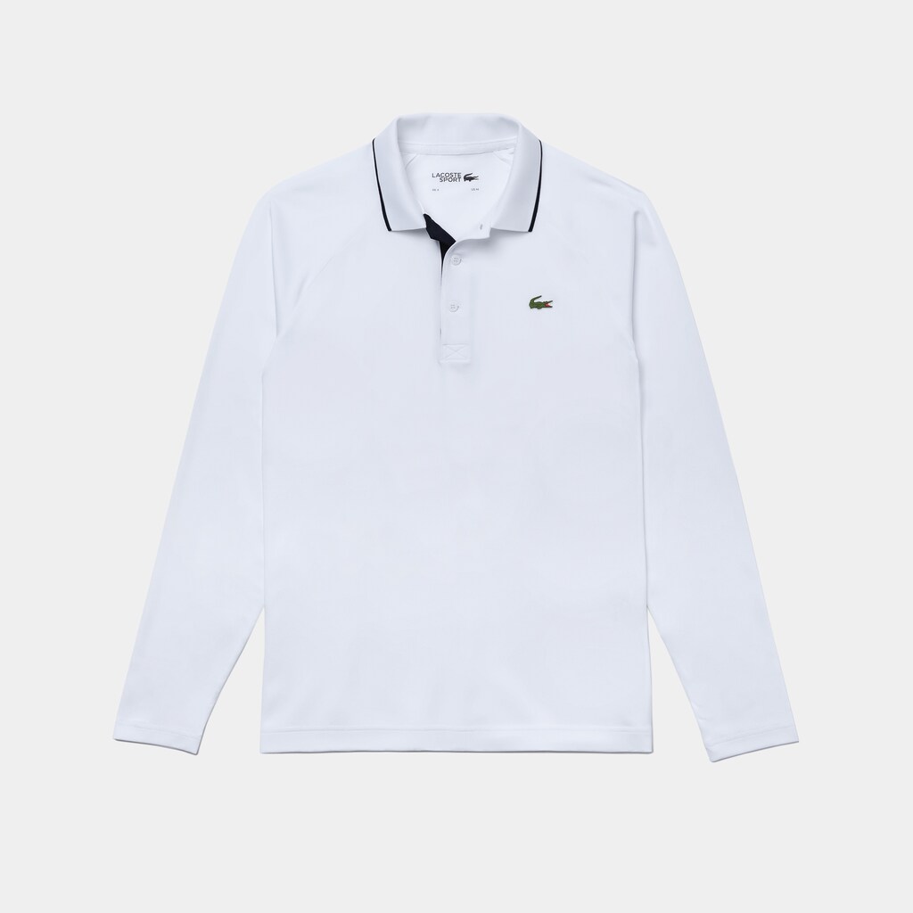 Men's Lacoste White / Navy Blue Polo Shirts SPORT Breathable Golf VI8-43554L1