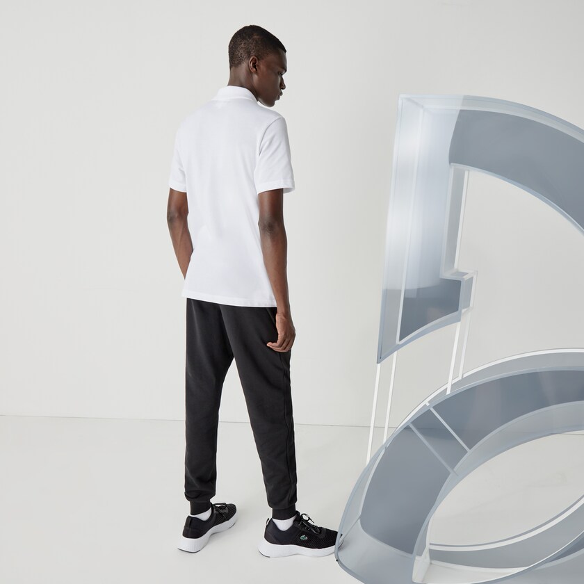 Men's Lacoste White / Navy Blue Shirts SPORT Collab Youssef SY Cotton Piqué Polo NJ2-35273N6
