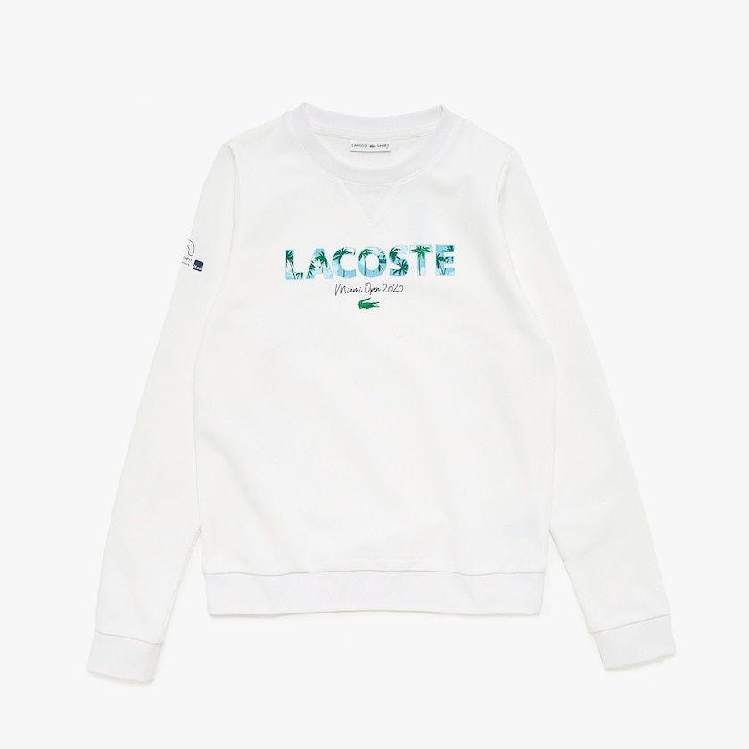 Women's Lacoste White / Navy Blue Sweatshirts SPORT Miami Open Print Fleece FB1-28042D0