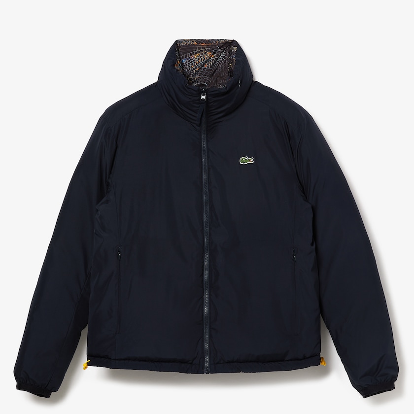 Women's Lacoste White / Navy Blue Jackets x National Geographic Print Quilted SH2-19141C3