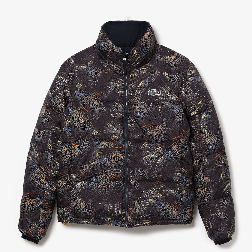 Women's Lacoste White / Navy Blue Jackets x National Geographic Print Quilted SH2-19141C3