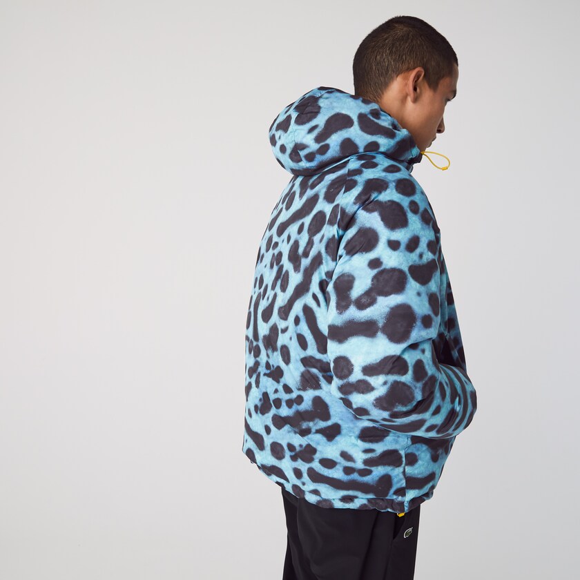 Men's Lacoste White / Navy Blue Jackets x National Geographic Reversible Quilted Zip LU3-42104C6