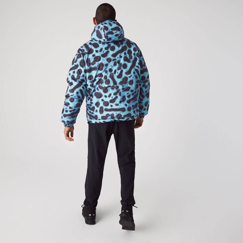 Men's Lacoste White / Navy Blue Jackets x National Geographic Reversible Quilted Zip LU3-42104C6