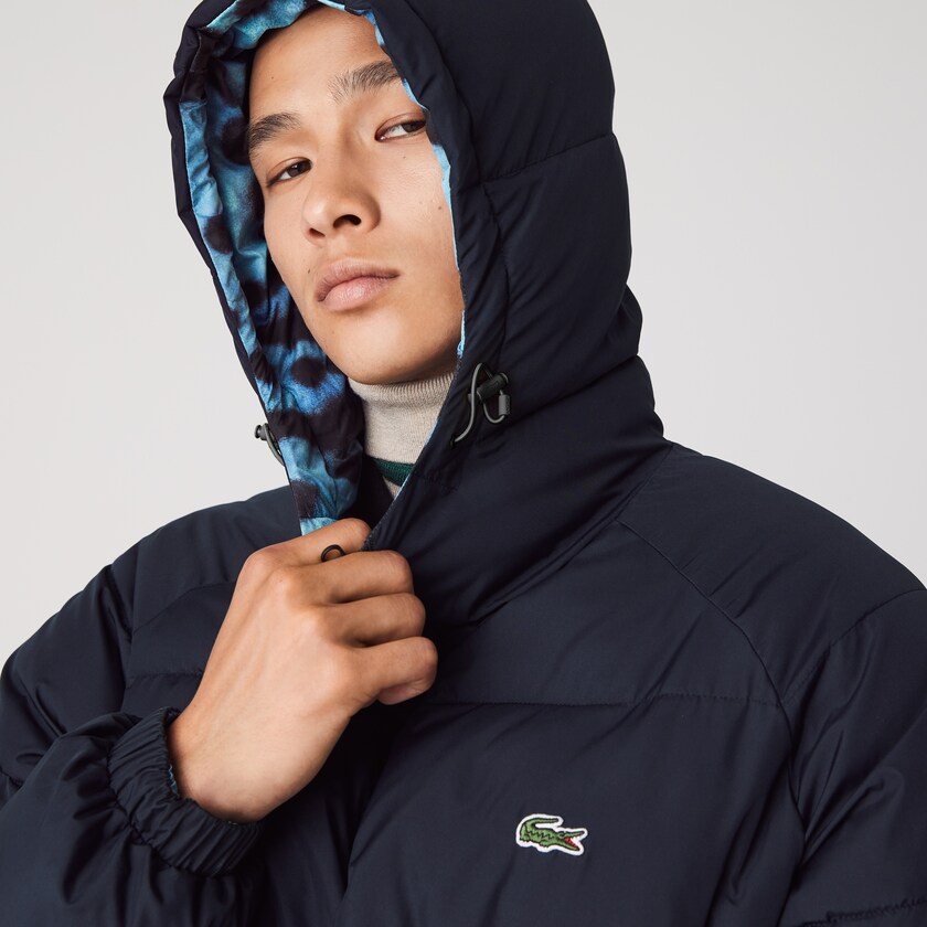 Men's Lacoste White / Navy Blue Jackets x National Geographic Reversible Quilted Zip LU3-42104C6